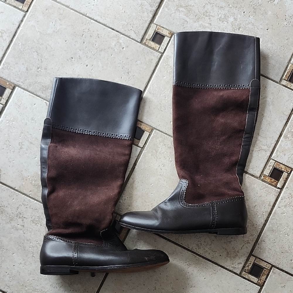 Brooks Brothers Brown Leather Riding Boots Size 8